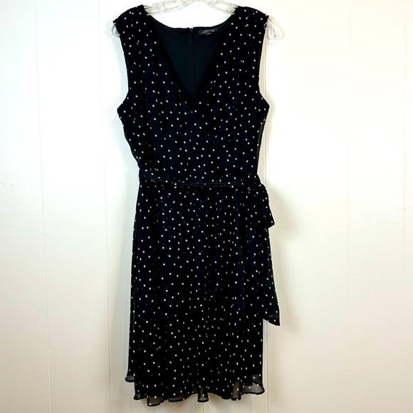 Tahari ASL Dresses & Skirts - Tahari Arthur S. Levine Black and White Polka Dot Sleeveless Dress Size 14